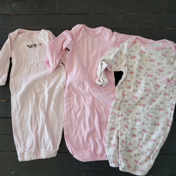 Carter's Gerber Baby Girl Long Sleeve Sleep Dress Sack Lot Bundle Elephant Sheep - Picture 1 of 8